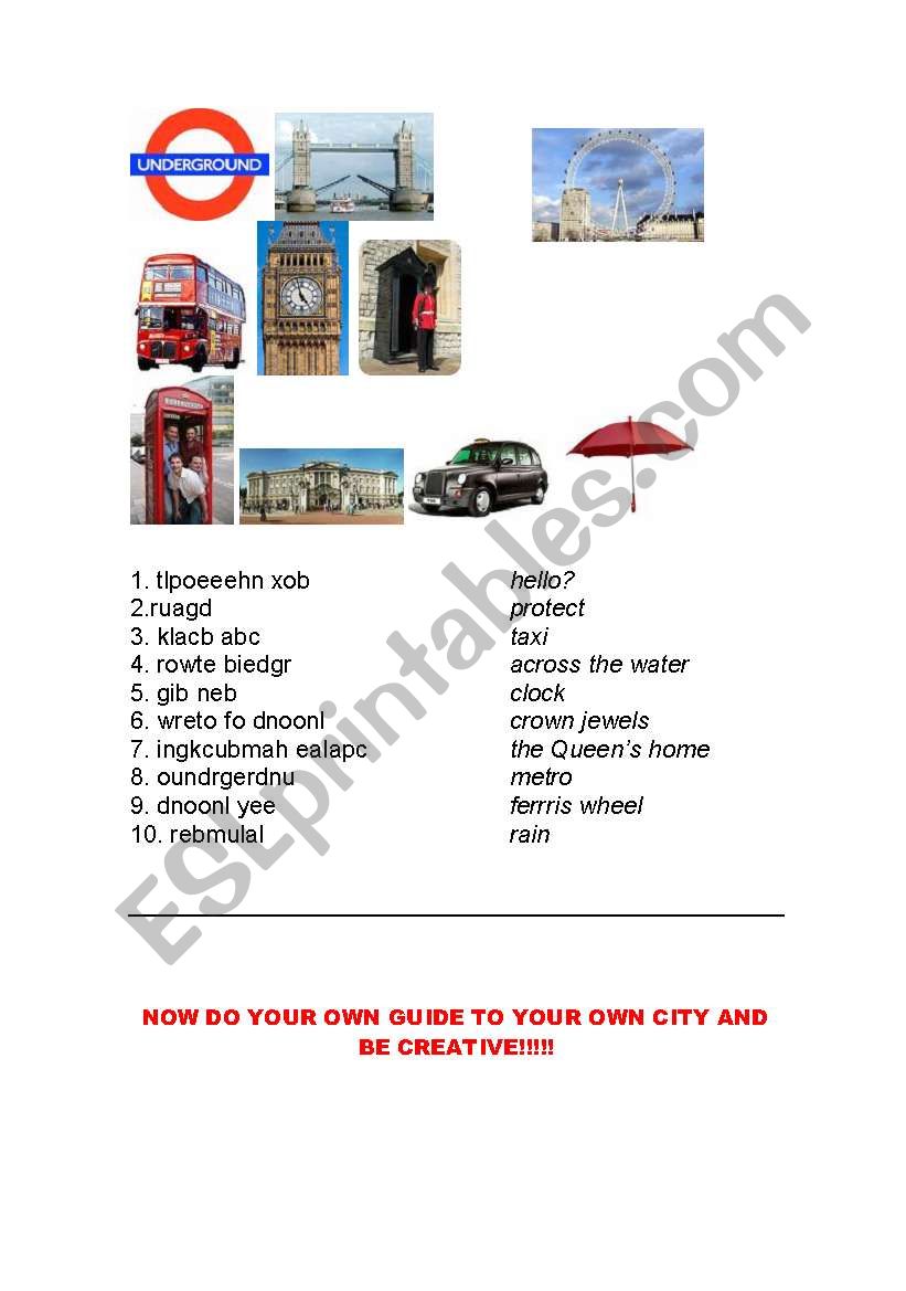 English tourist guide to London