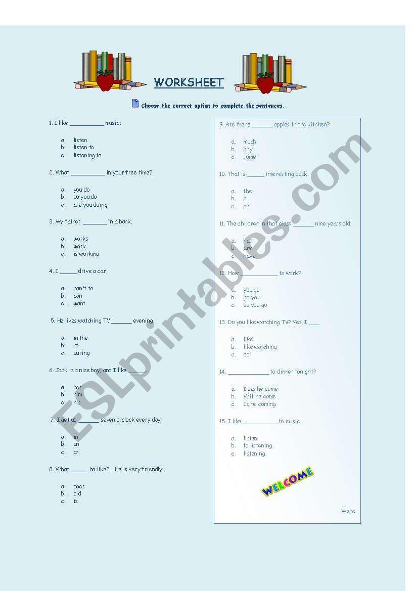 Verb Tenses worksheet