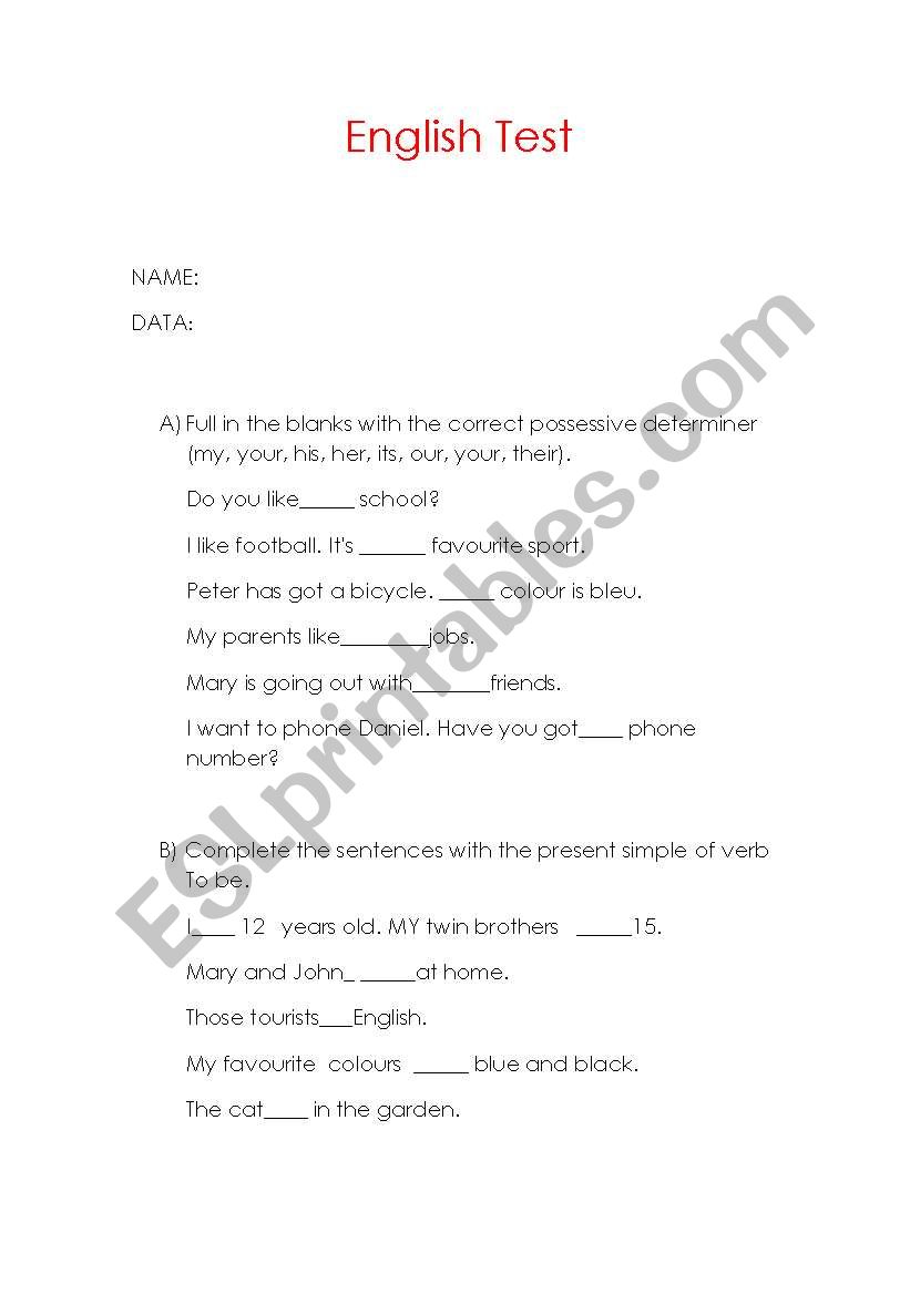 grammar worksheet