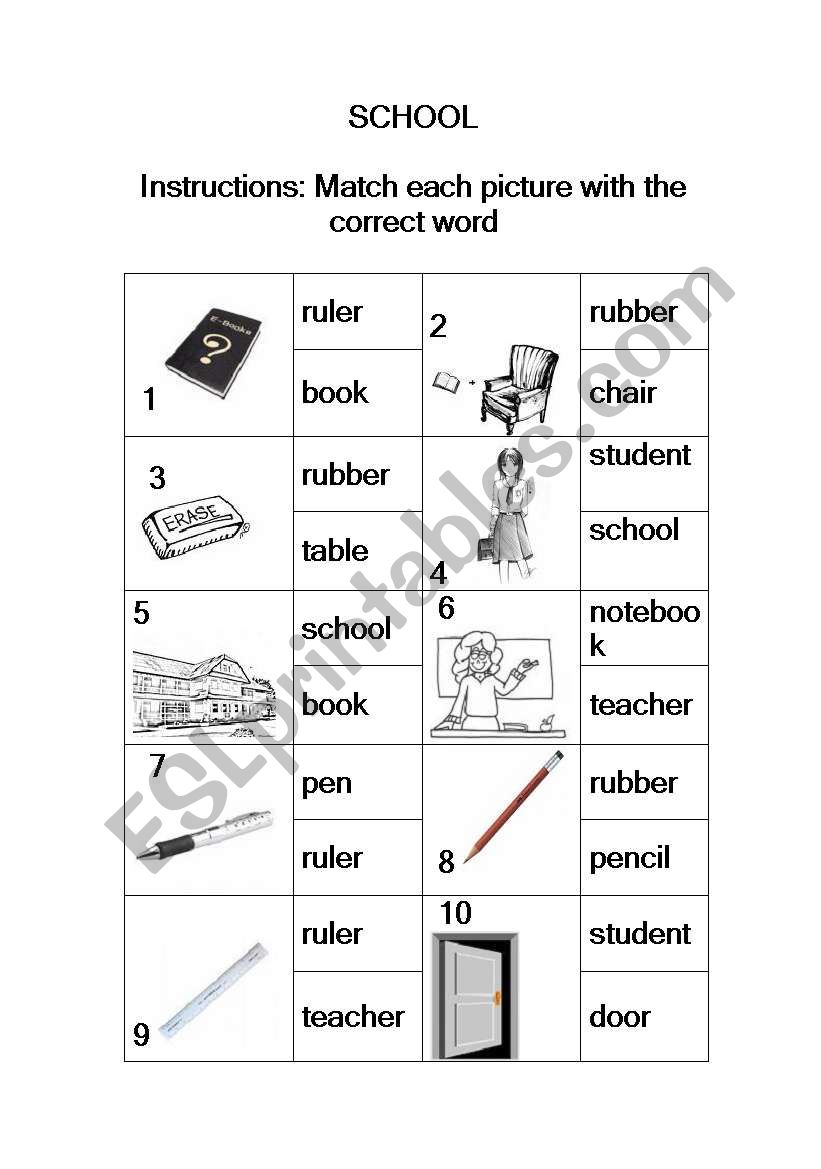 SCHOOL worksheet