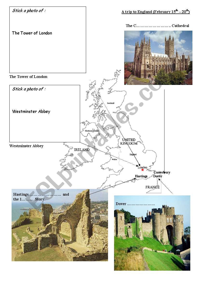 a trip to england worksheet