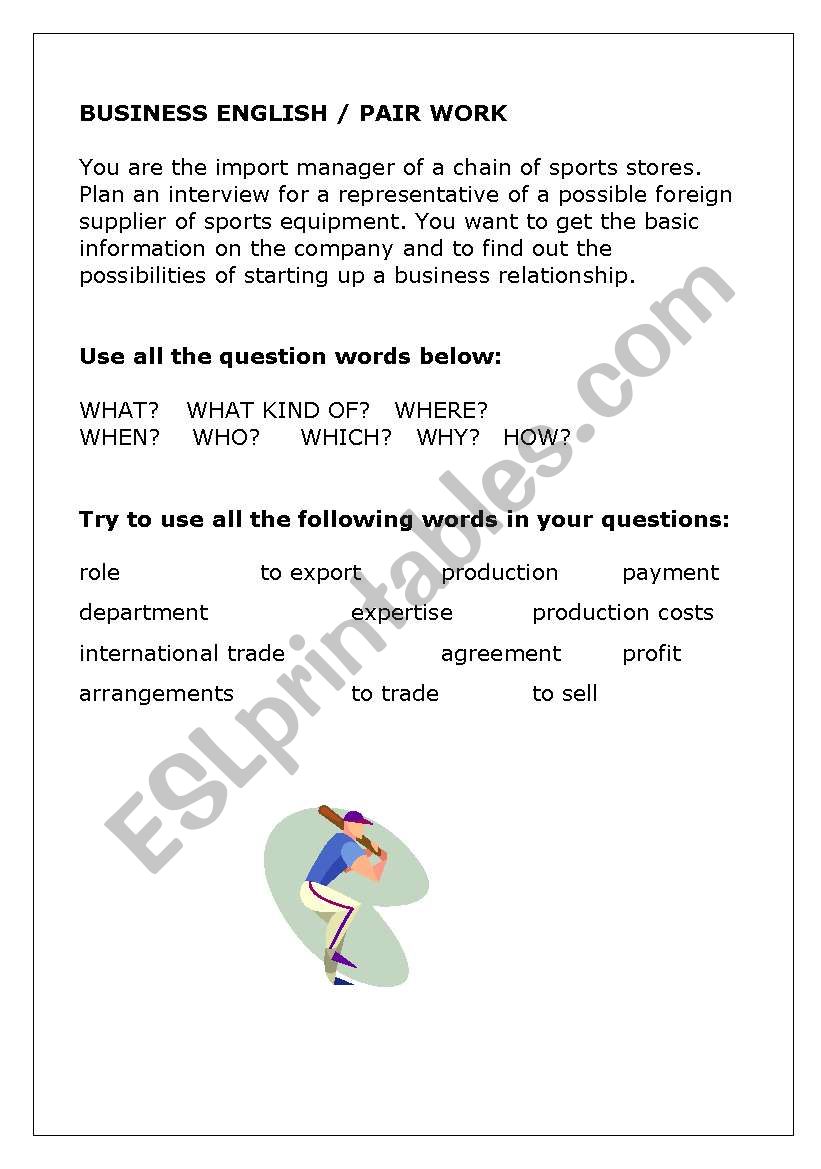 Business interview worksheet