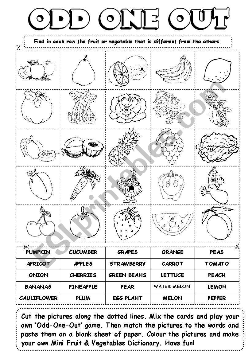 Odd One Out (3/6) worksheet