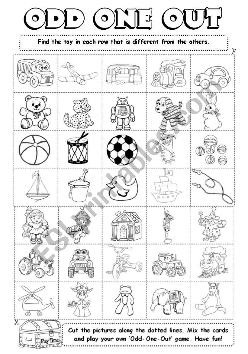 Odd One Out Verbs Worksheets