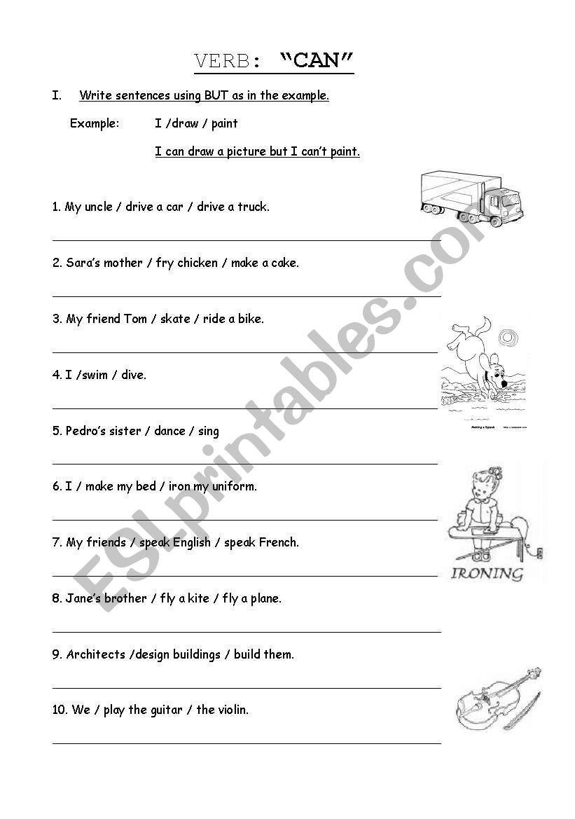 Verb CAN worksheet