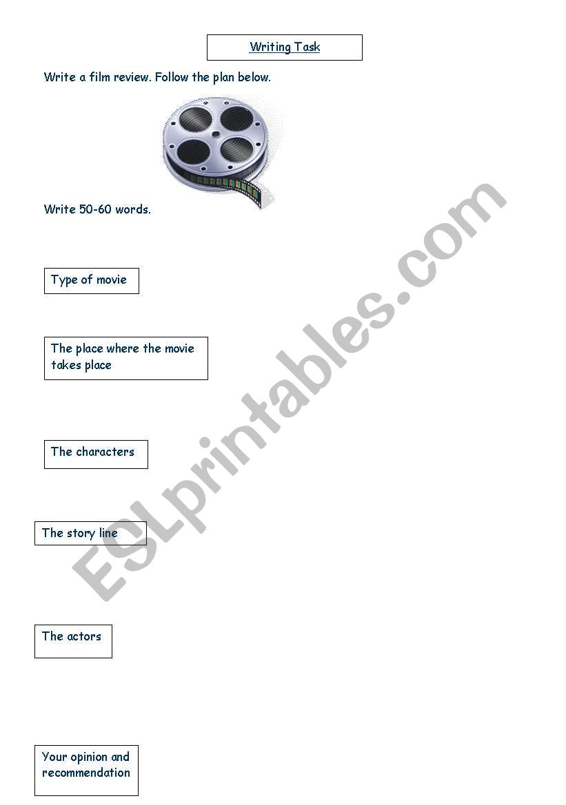 A film Review  worksheet