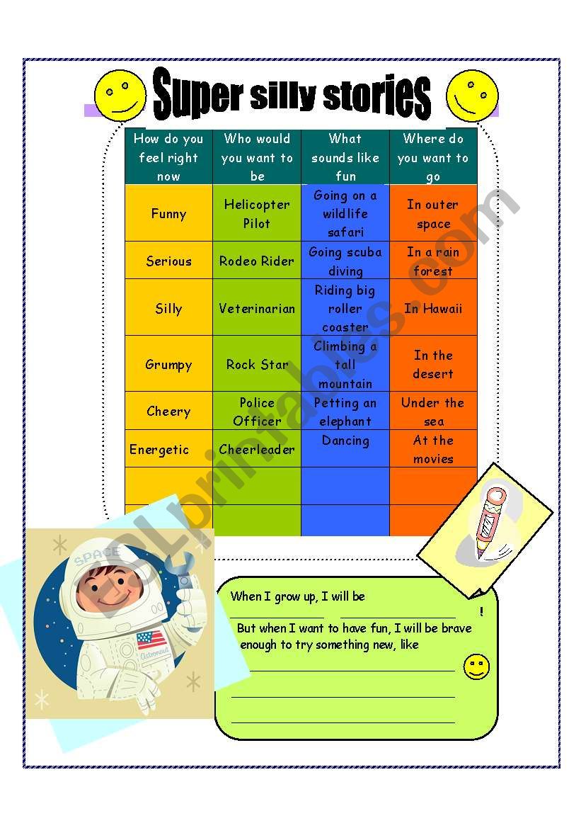 Make your own story worksheet