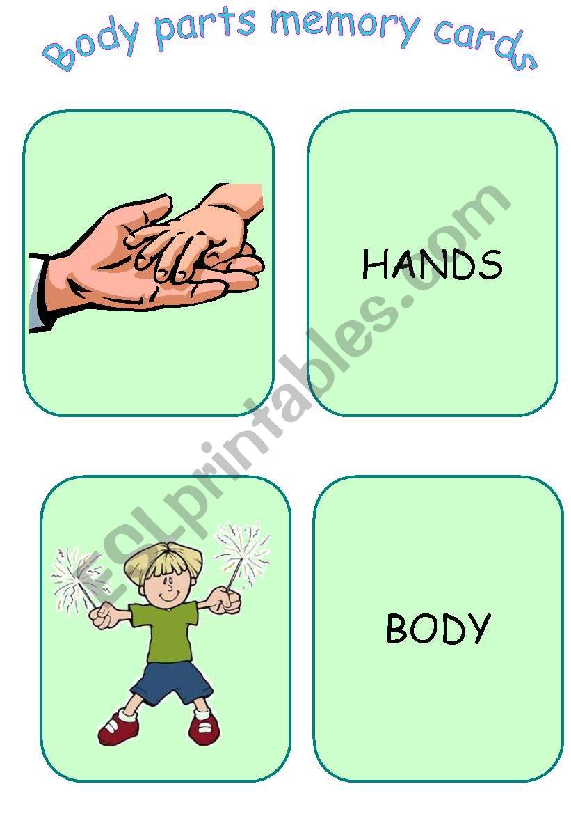 Body parts memory cards - part 1 of 2