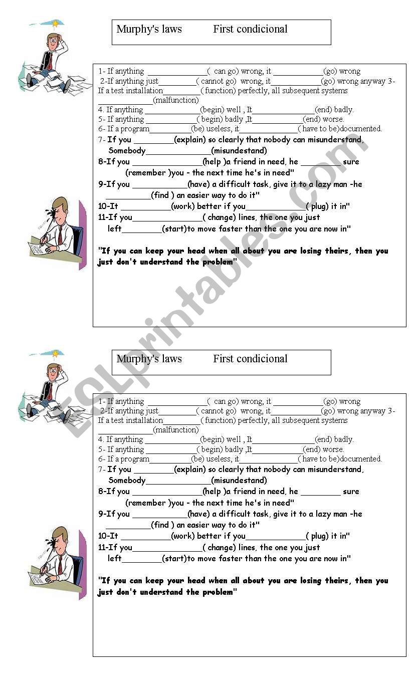 MURPHYS LAW worksheet