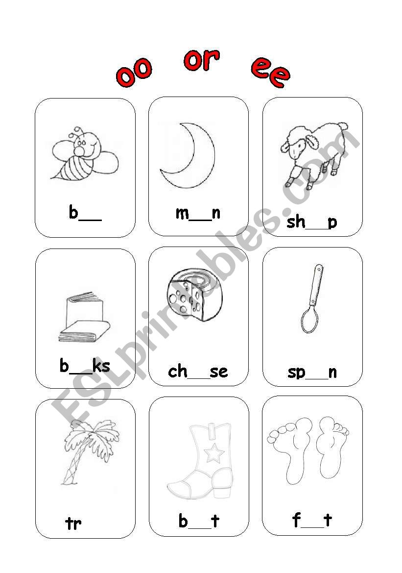 oo or ee worksheet