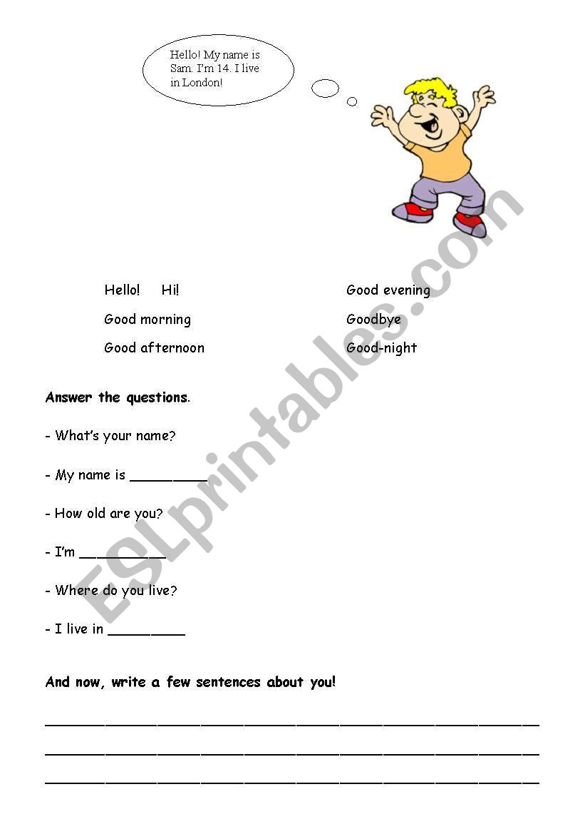 English Greetings worksheet