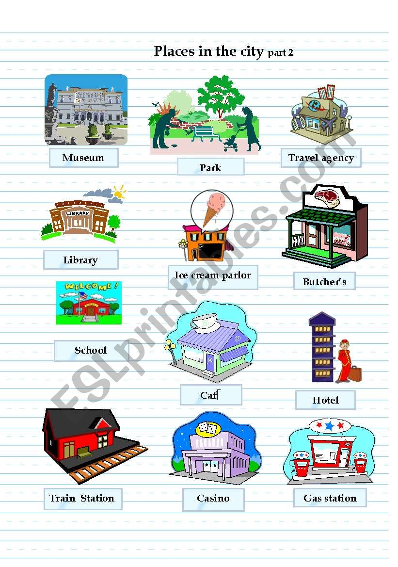 Places in city 2 worksheet