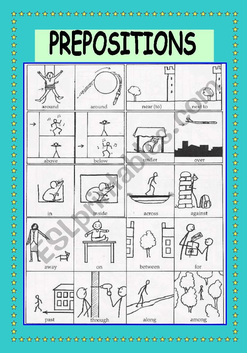 PLACE PREPOSTIONS; PICTURE DICTIONARY AND 3 SIMPLE ACTIVITIES