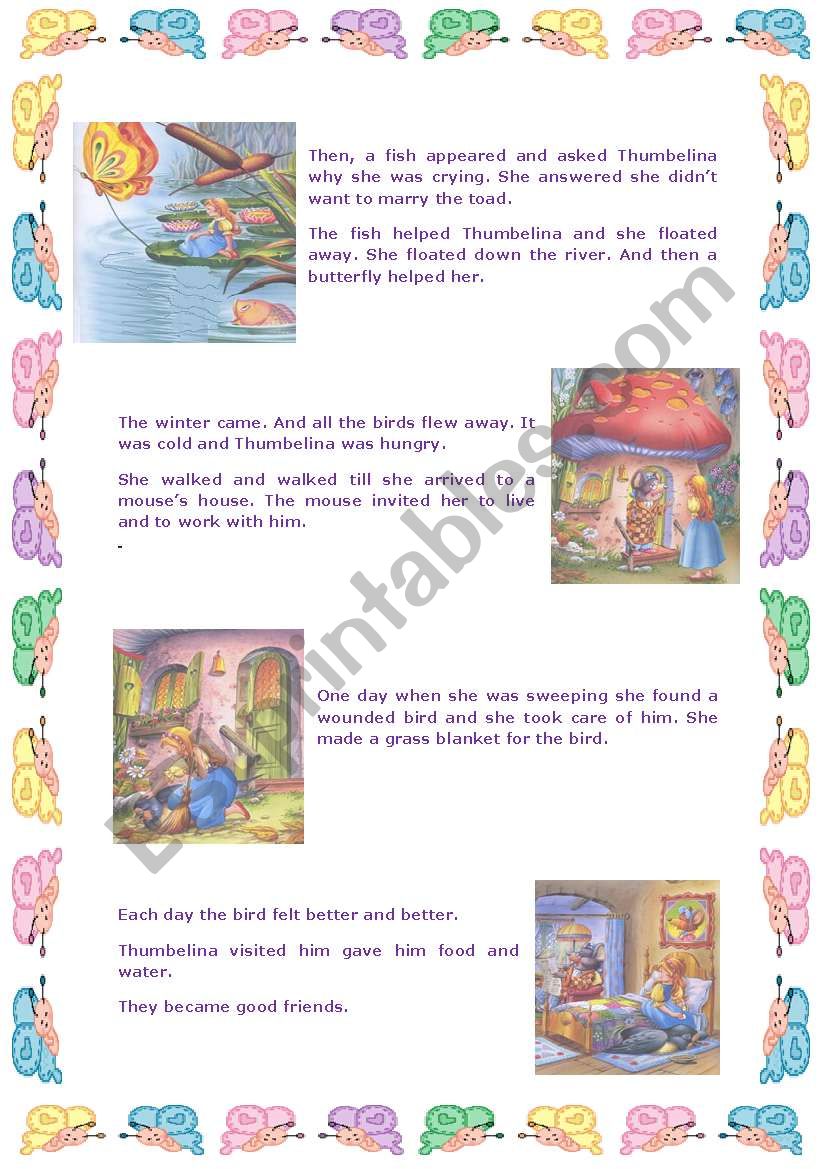 Thumbelina - Nice Story 2/3 worksheet