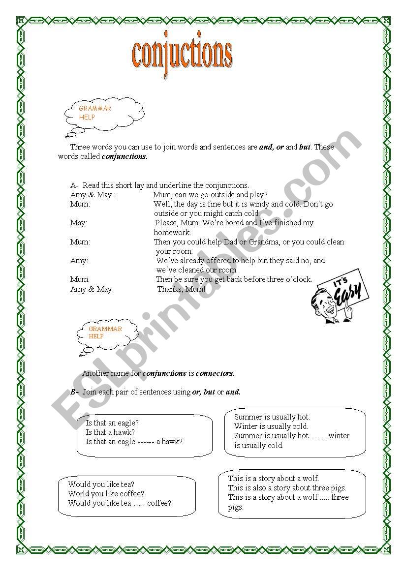 CONJUNCTIONS worksheet