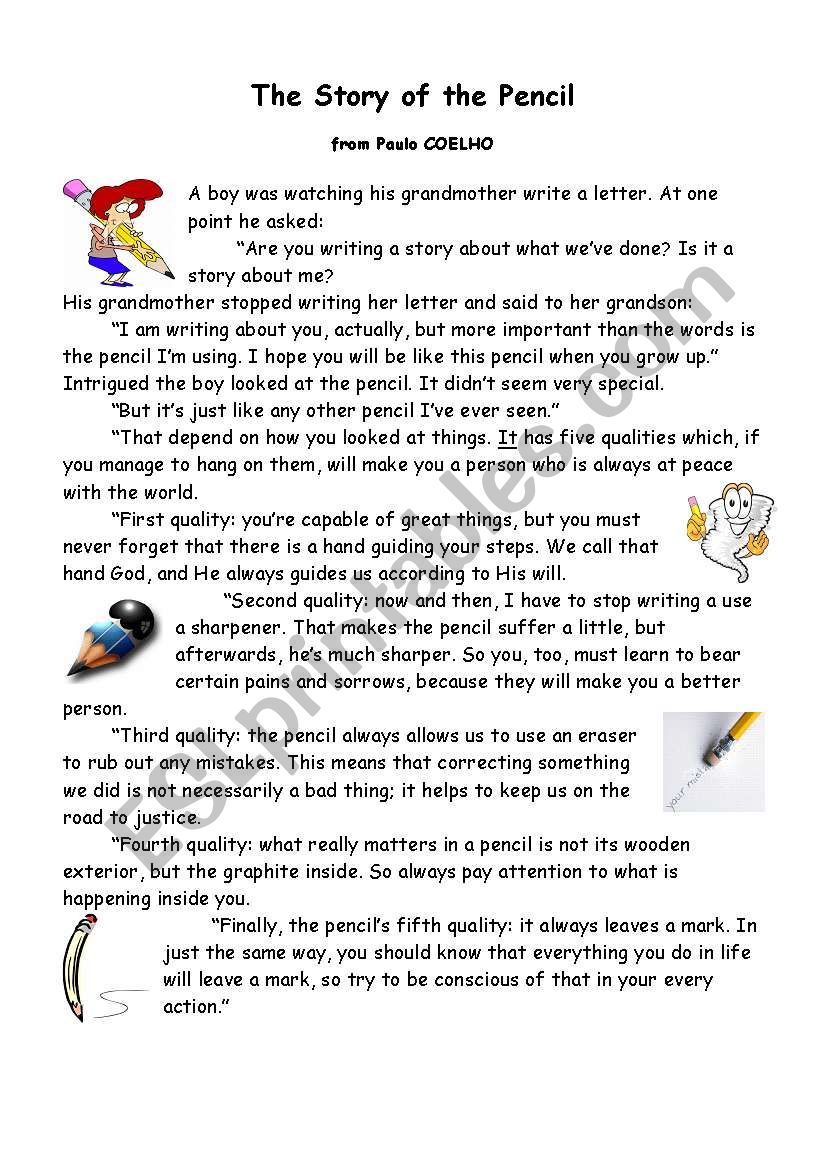 The Story of the Pencil worksheet