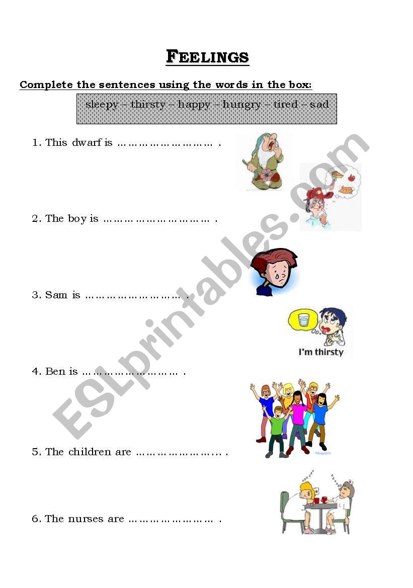 Feelings worksheet