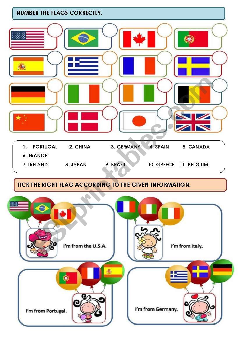 COUNTRIES AND NATIONALITIES worksheet