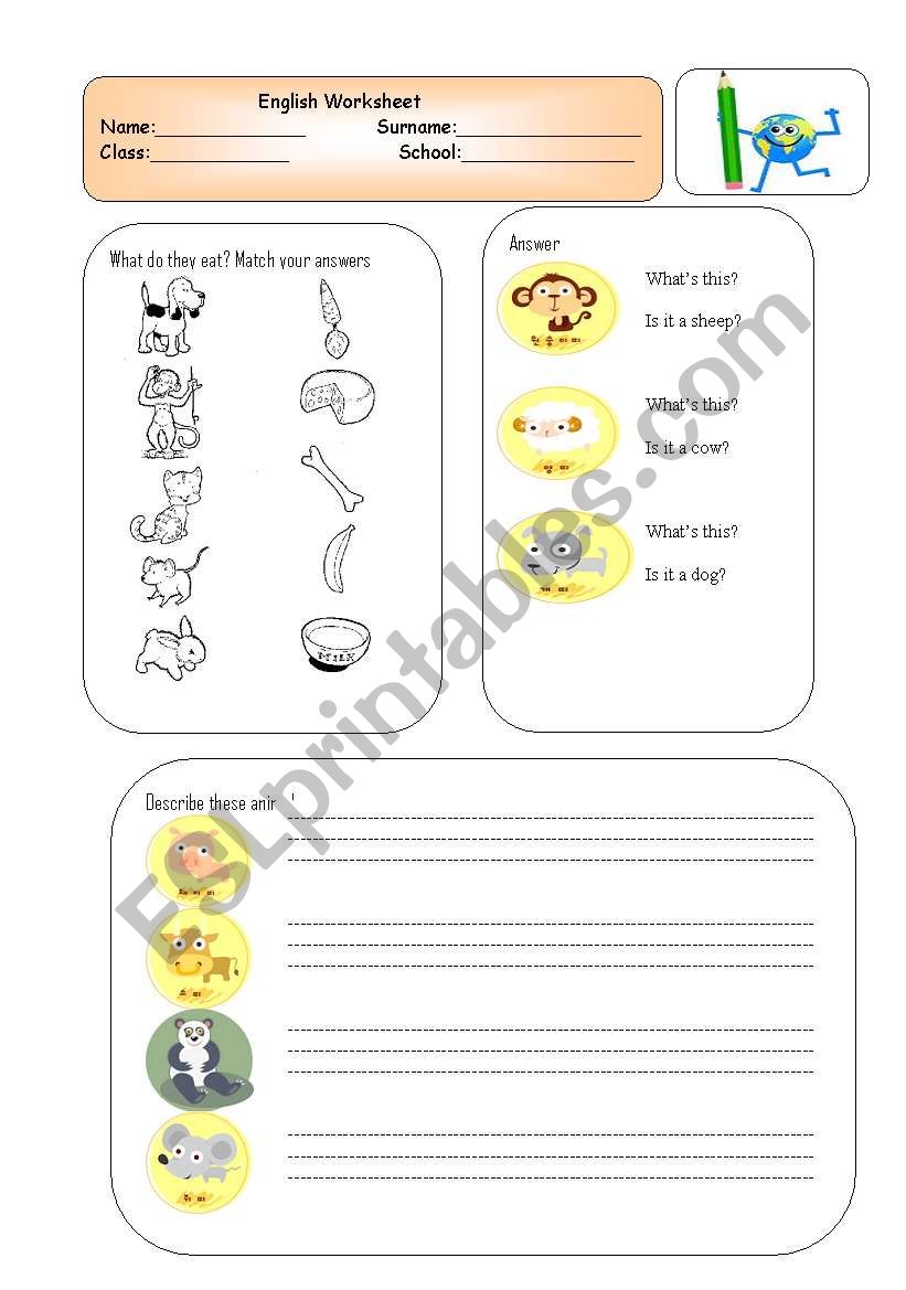 animals worksheet