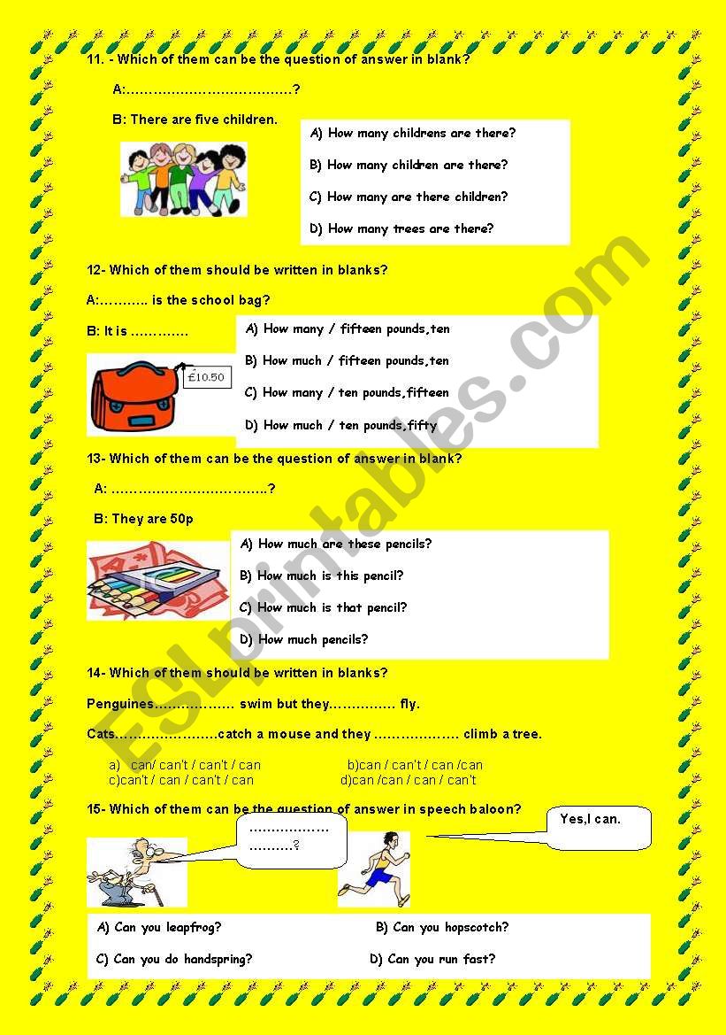 Part 2,Test for  young learners