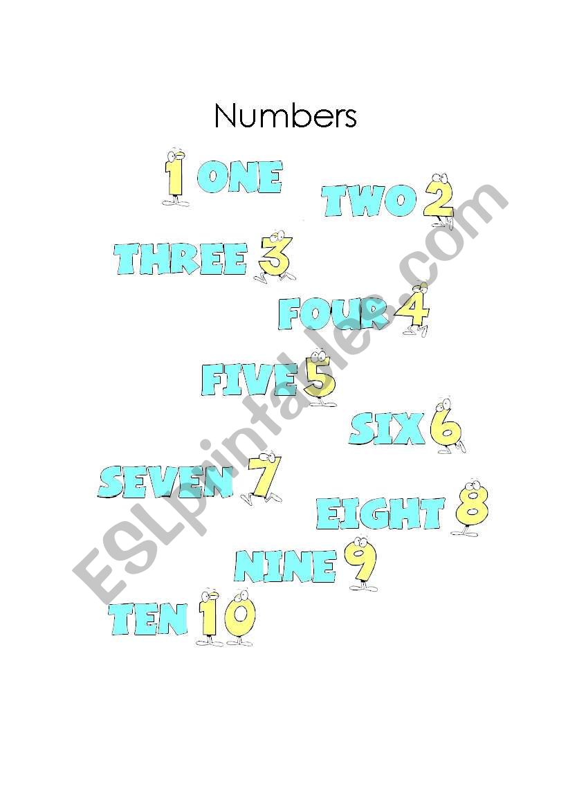 Numbers From 1-10 for Kids worksheet