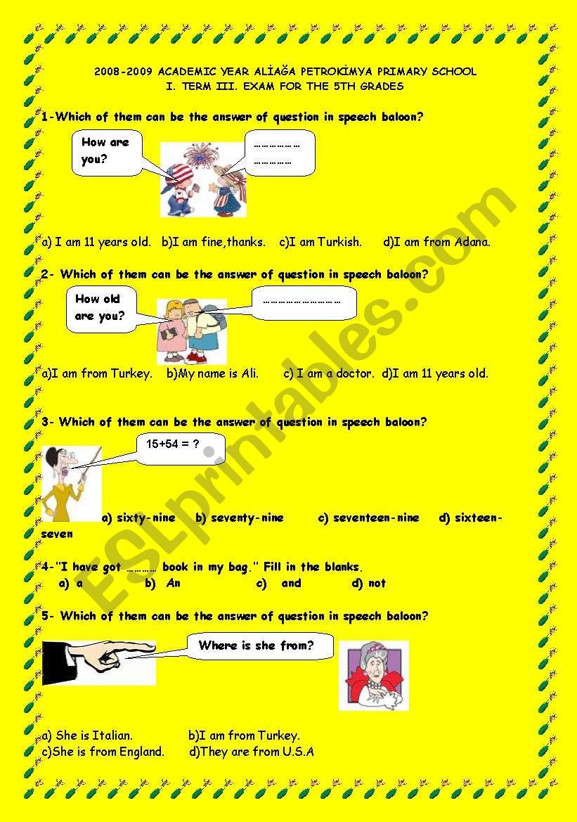 Part 1, Test  for  young learners.