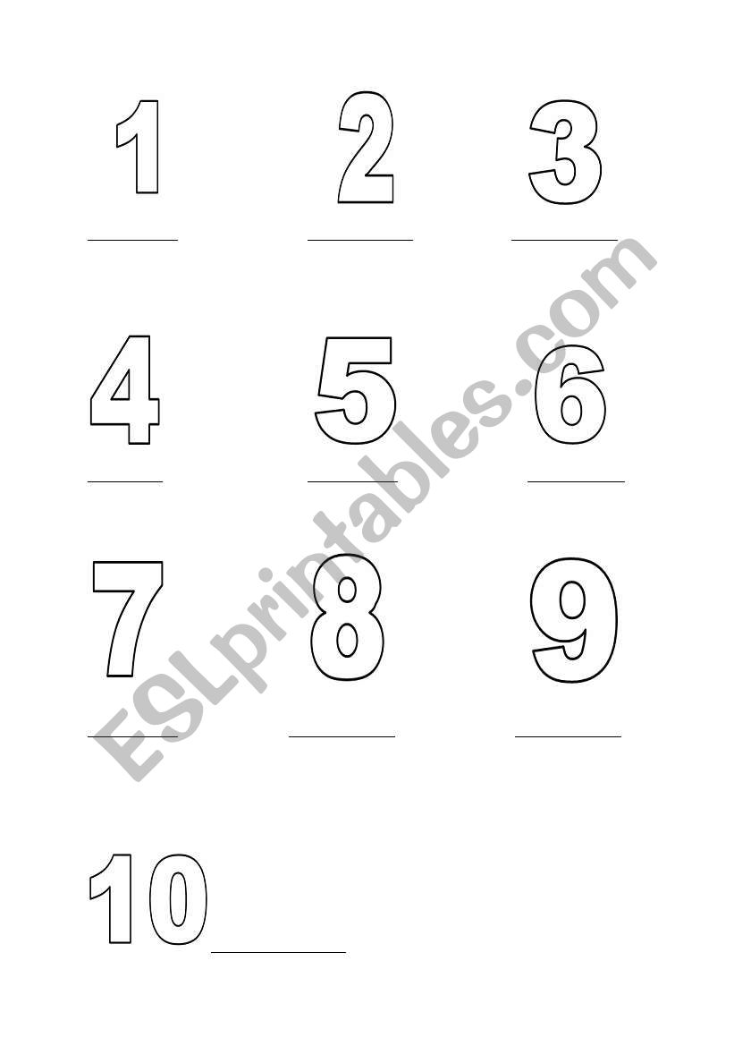 NUMBERS worksheet