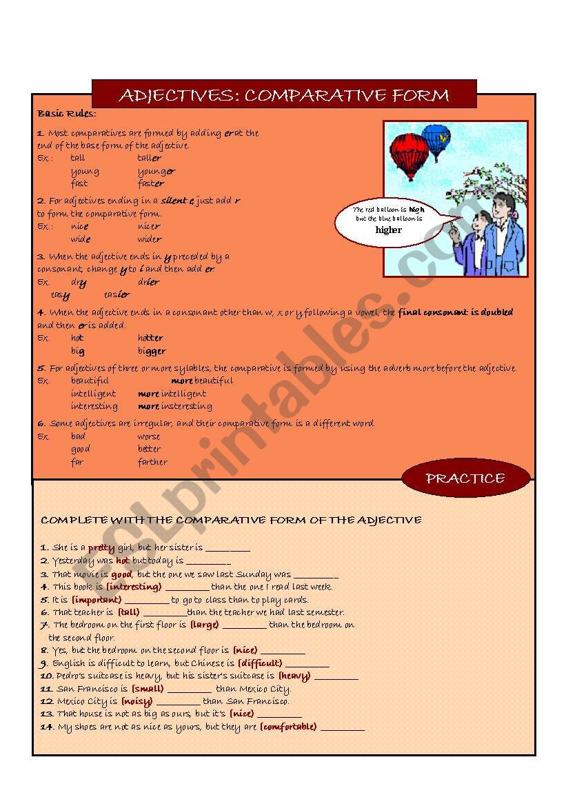 Comparative form of adjectives