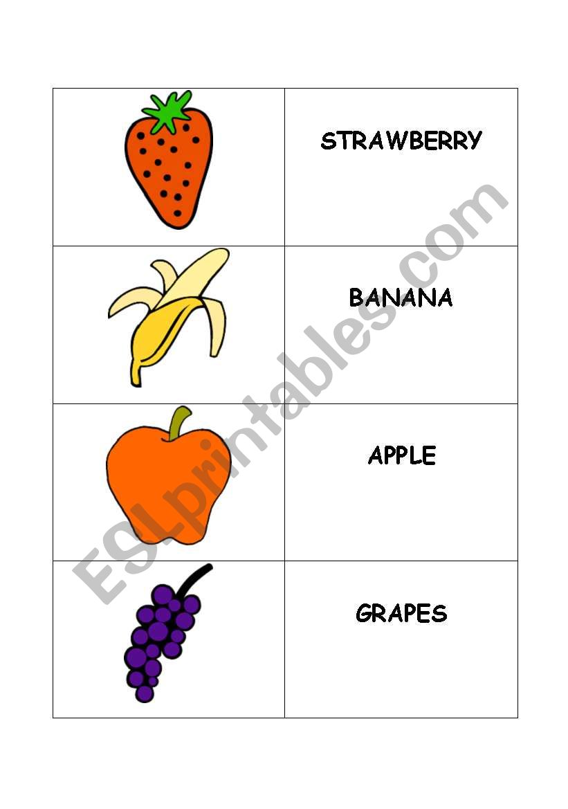 FRUIT FLASHCARDS worksheet