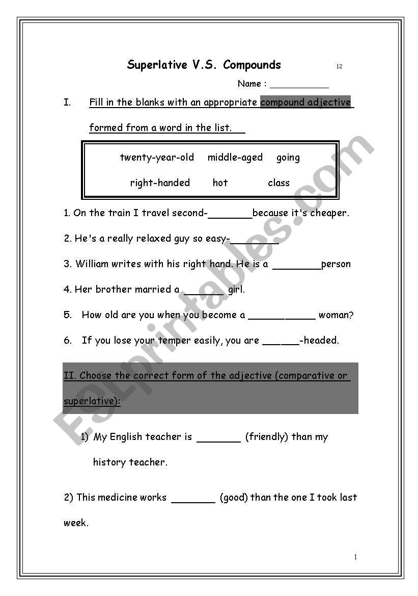 review compound worksheet