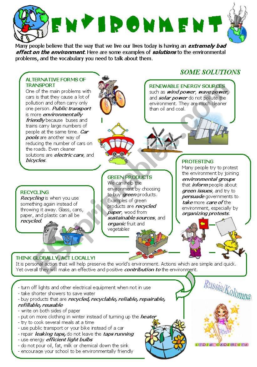 ENVIRONMENTAL PROBLEMS: some SOLUTIONS