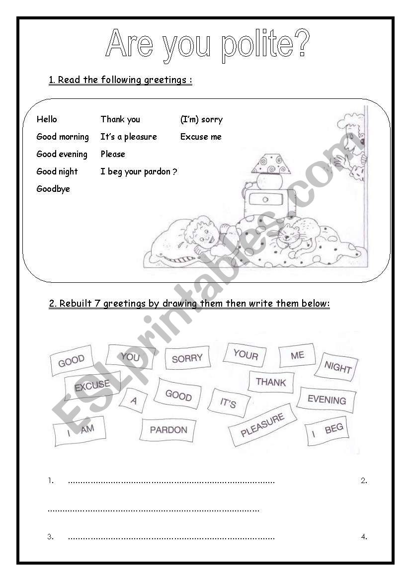 are you polite? (2 pages) worksheet