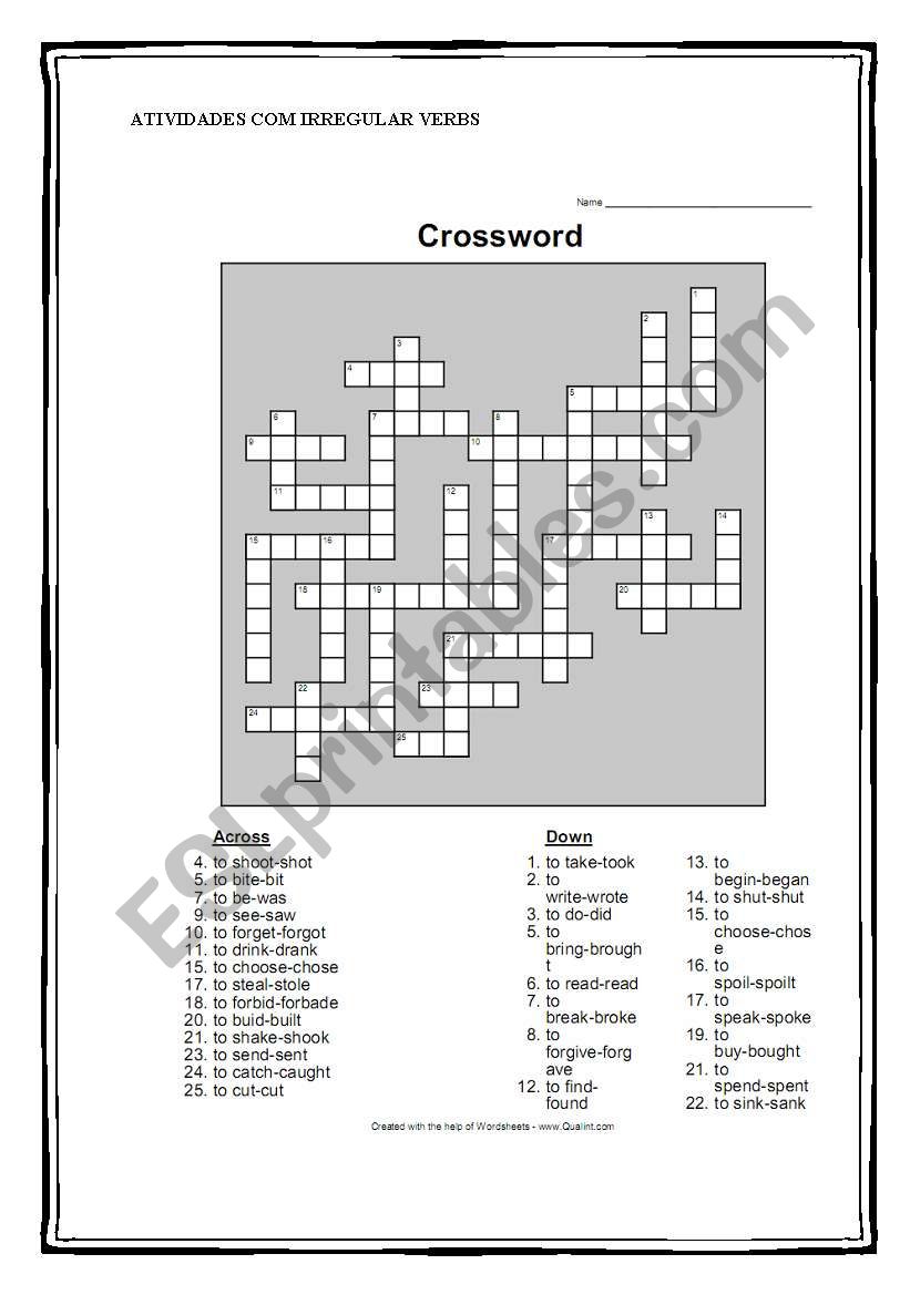 IRREGULAR VERBS worksheet