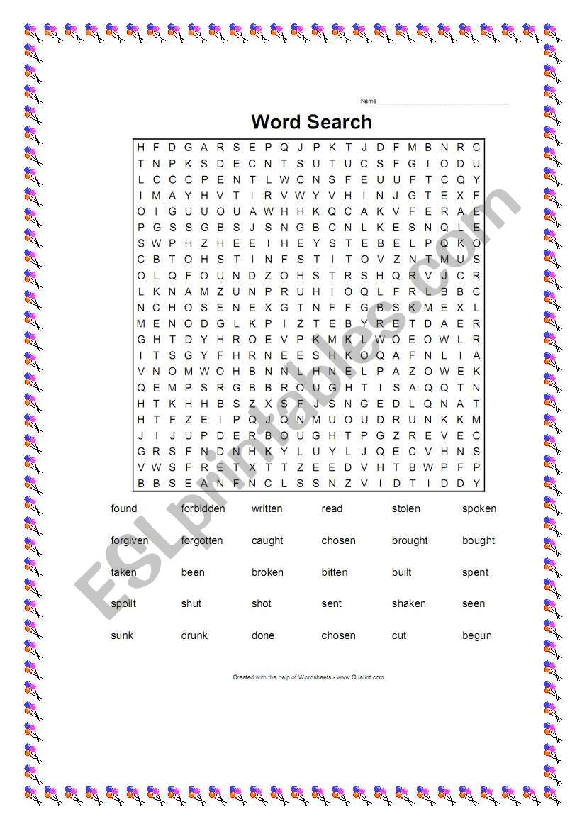 WORD SEARCH worksheet