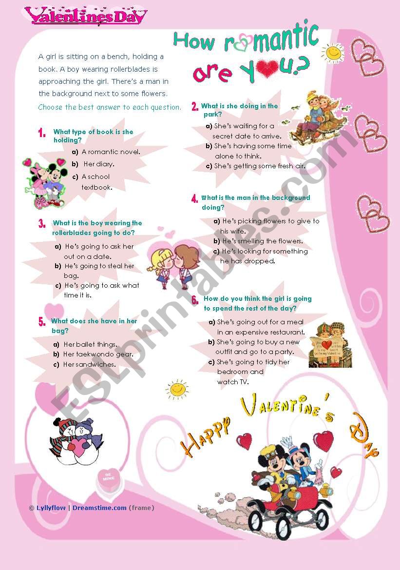 Valentine´s Day QUIZ  -  How Romantic are you?  - for all ages and levels...