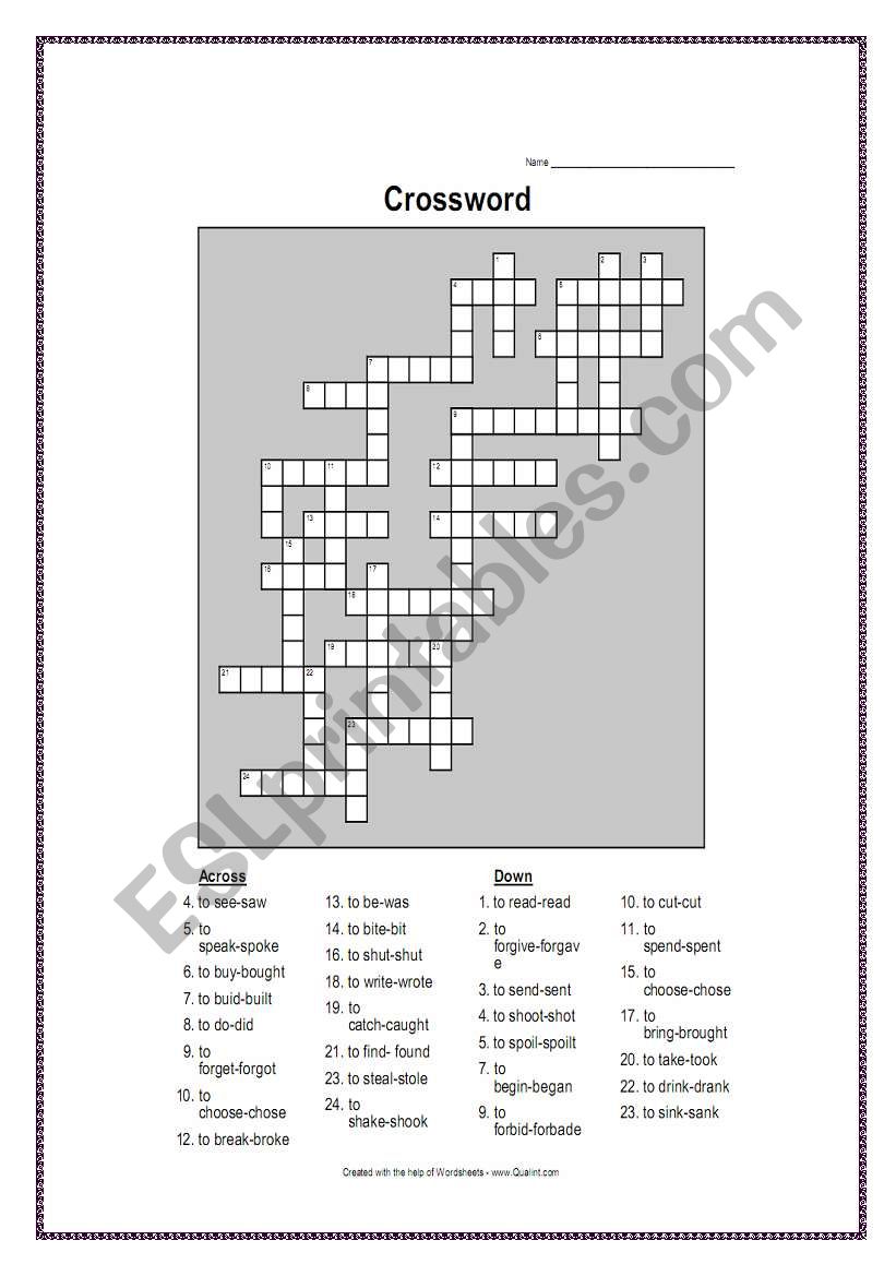 CROSSWORD worksheet