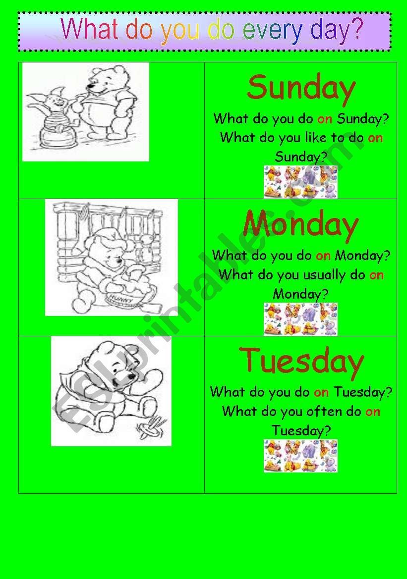 What do you do every day? worksheet