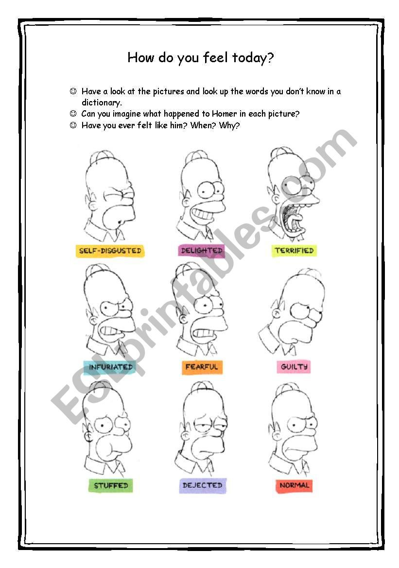 How do you feel? worksheet