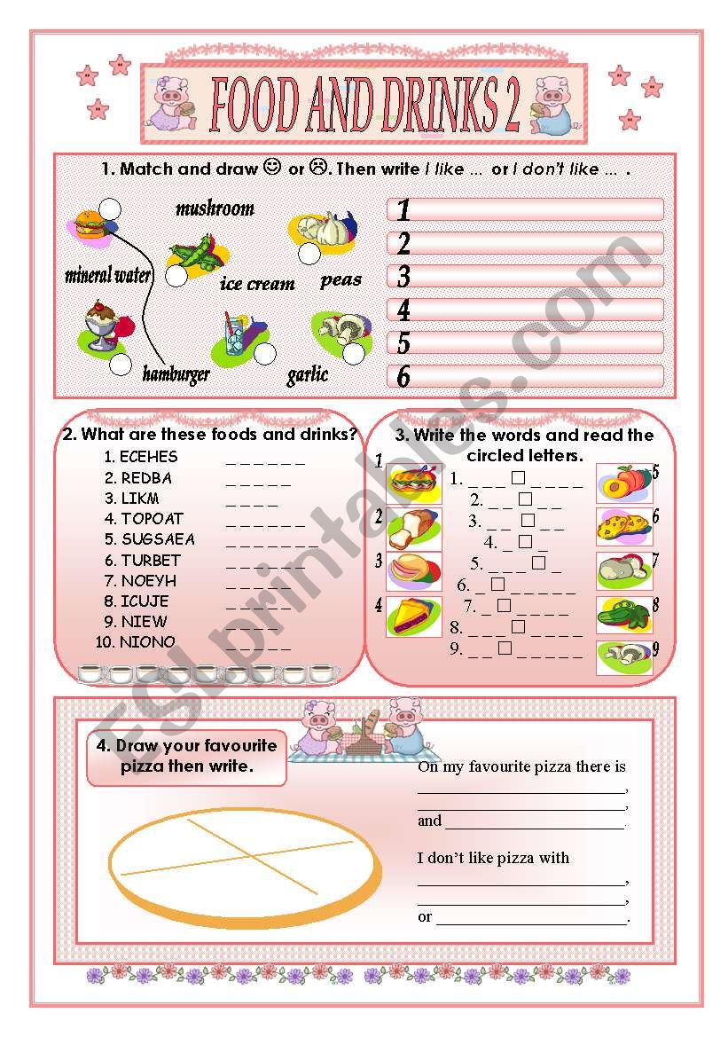 Food and drinks 2(part two) worksheet