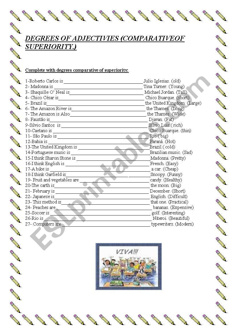 DEGREES OF ADJETIVIES worksheet