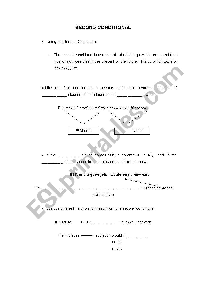 Second Conditional  worksheet