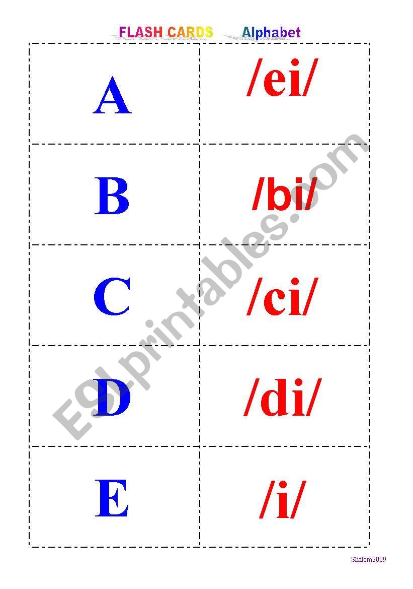 ALPHABET FLASH CARDS worksheet