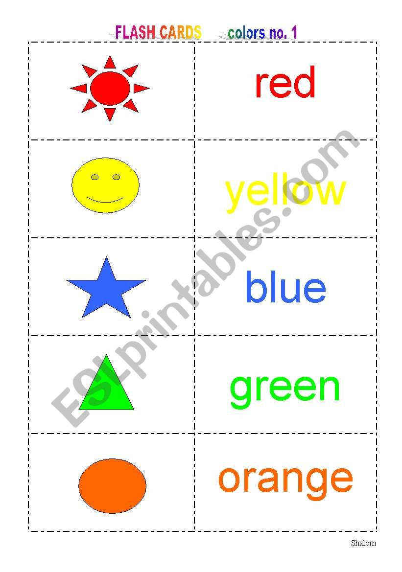 Colours Flash Cards worksheet