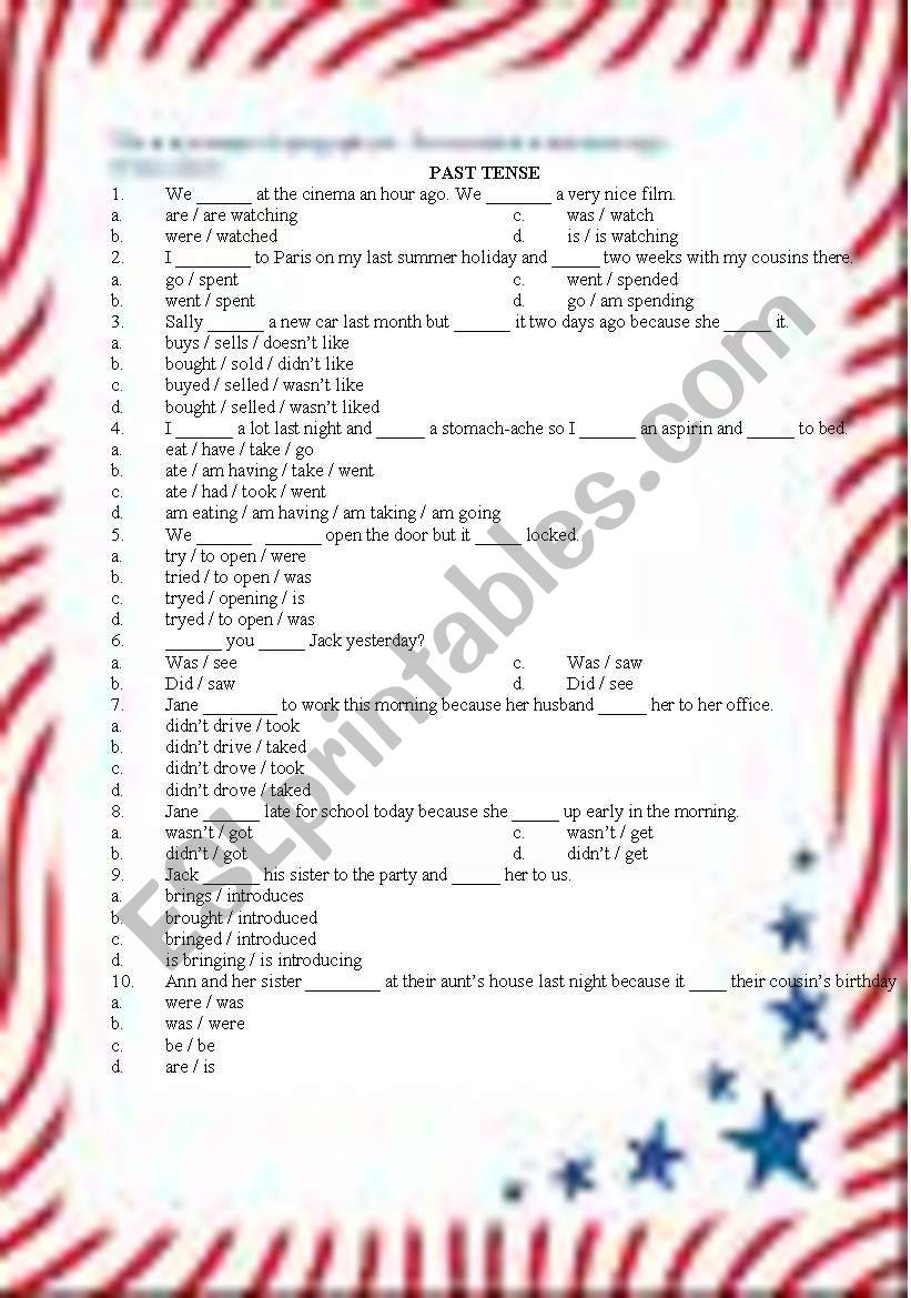 simple past  worksheet