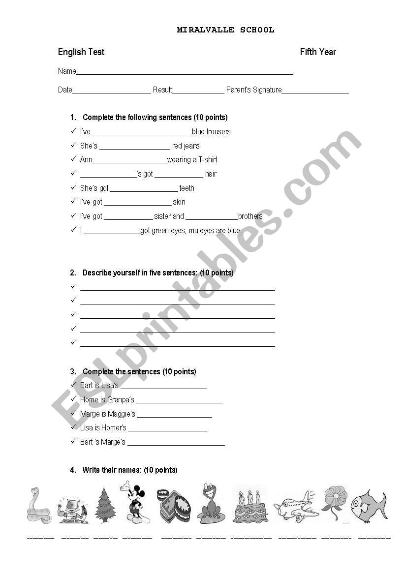 TEST worksheet