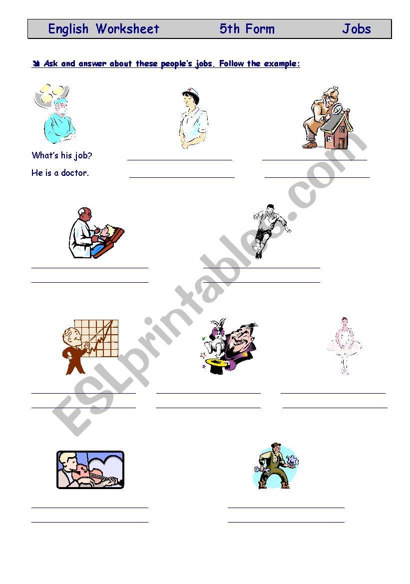 Label-pictures-jobs worksheet