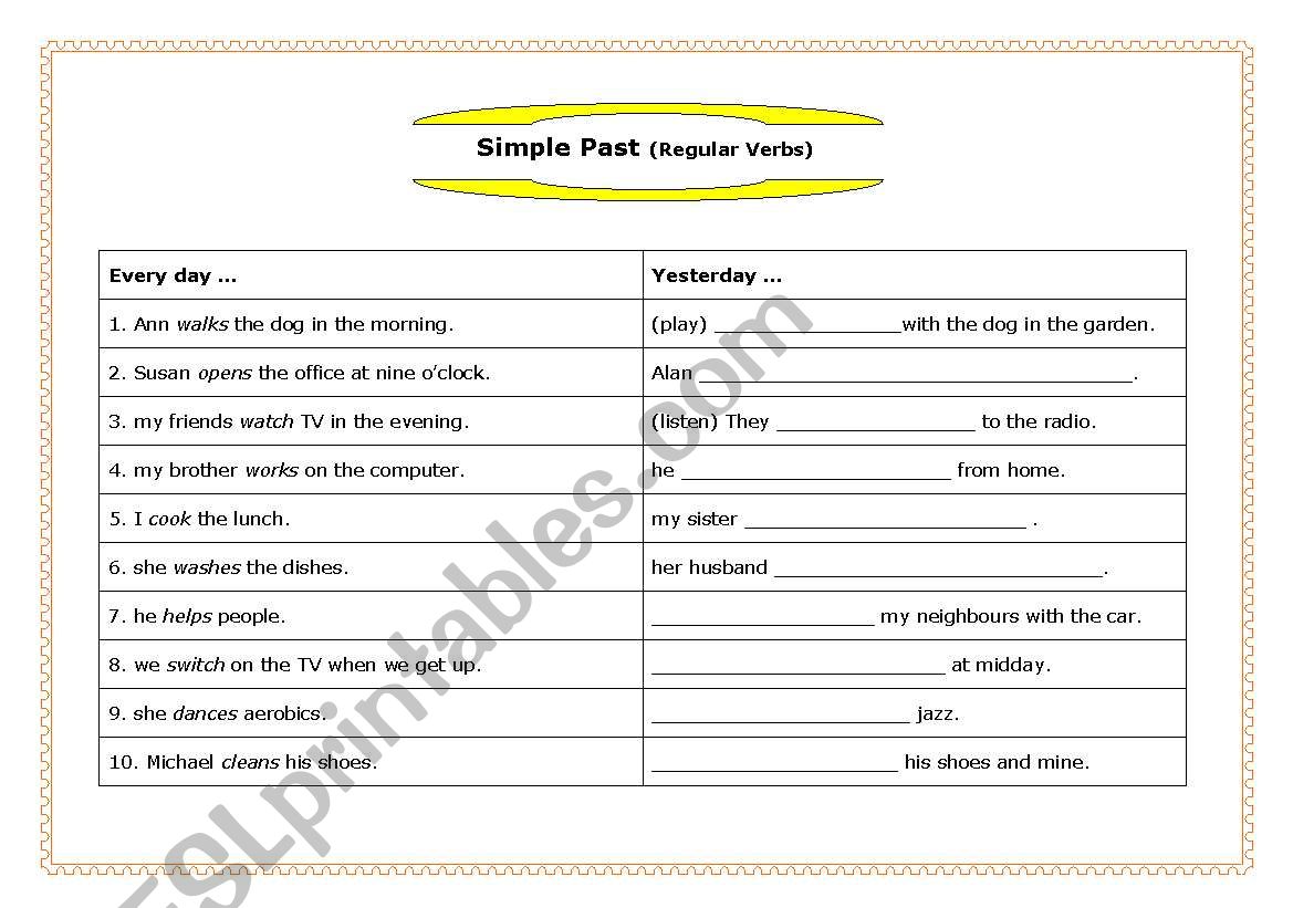 Simple Past worksheet