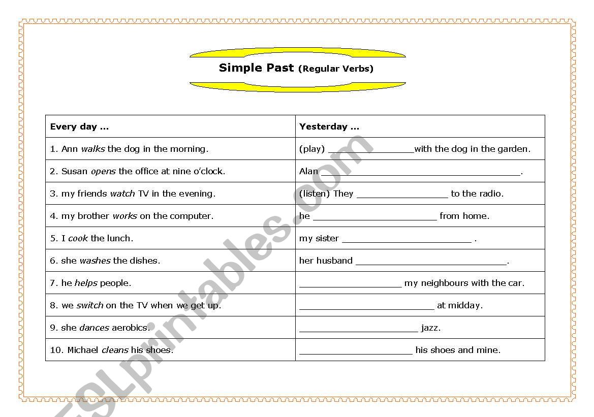 Simple Past worksheet