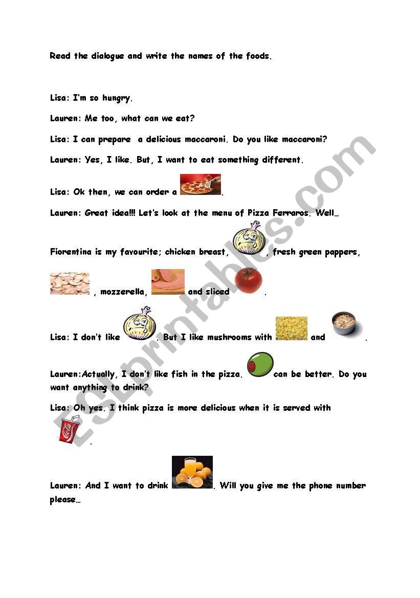 Food&drink worksheet