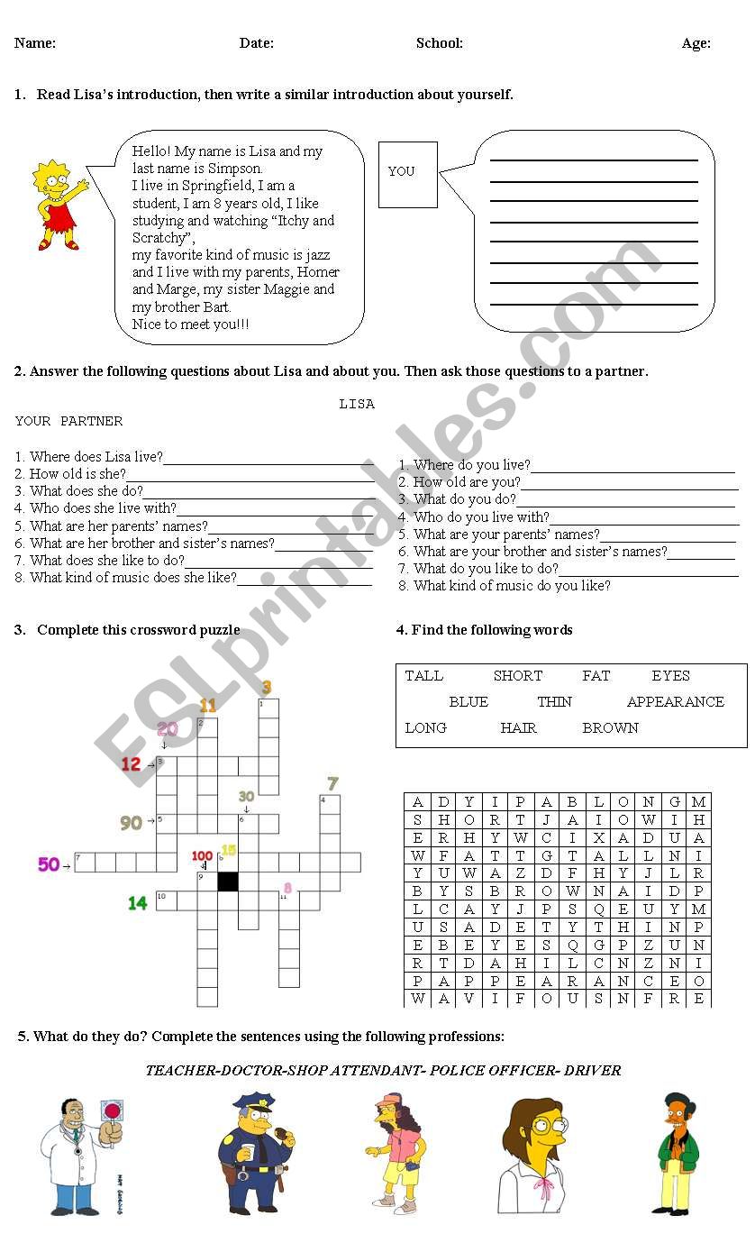 Diagnostic Test worksheet